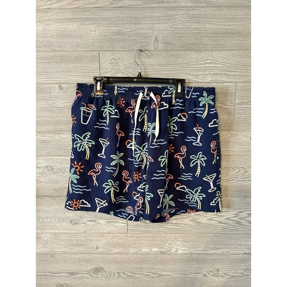 Chubbies Swim Trunks Men 2XL Blue/Multicolored Shorts Pockets Lined